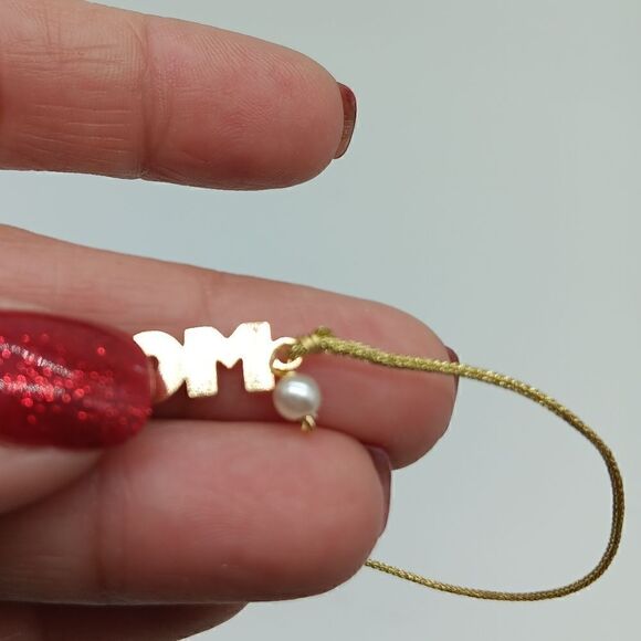 NWT ARTACTA "Mom" Nameplate with Pearl Accent on Gold Rope - 7.5 inch Choker - Picture 5 of 5